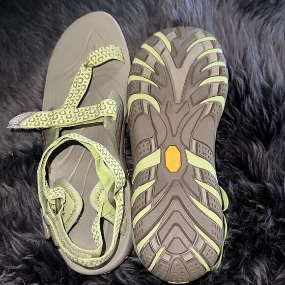 Merrell Waterpro Simarrone Line Sandals lime green/grey /lt pink adj straps sz 9 - Picture 5 of 9